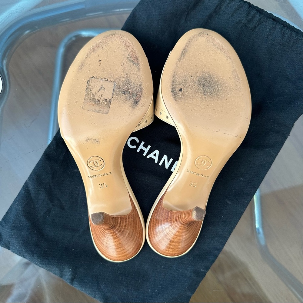 Vintage Chanel beige bow heels - Picture 4 of 4